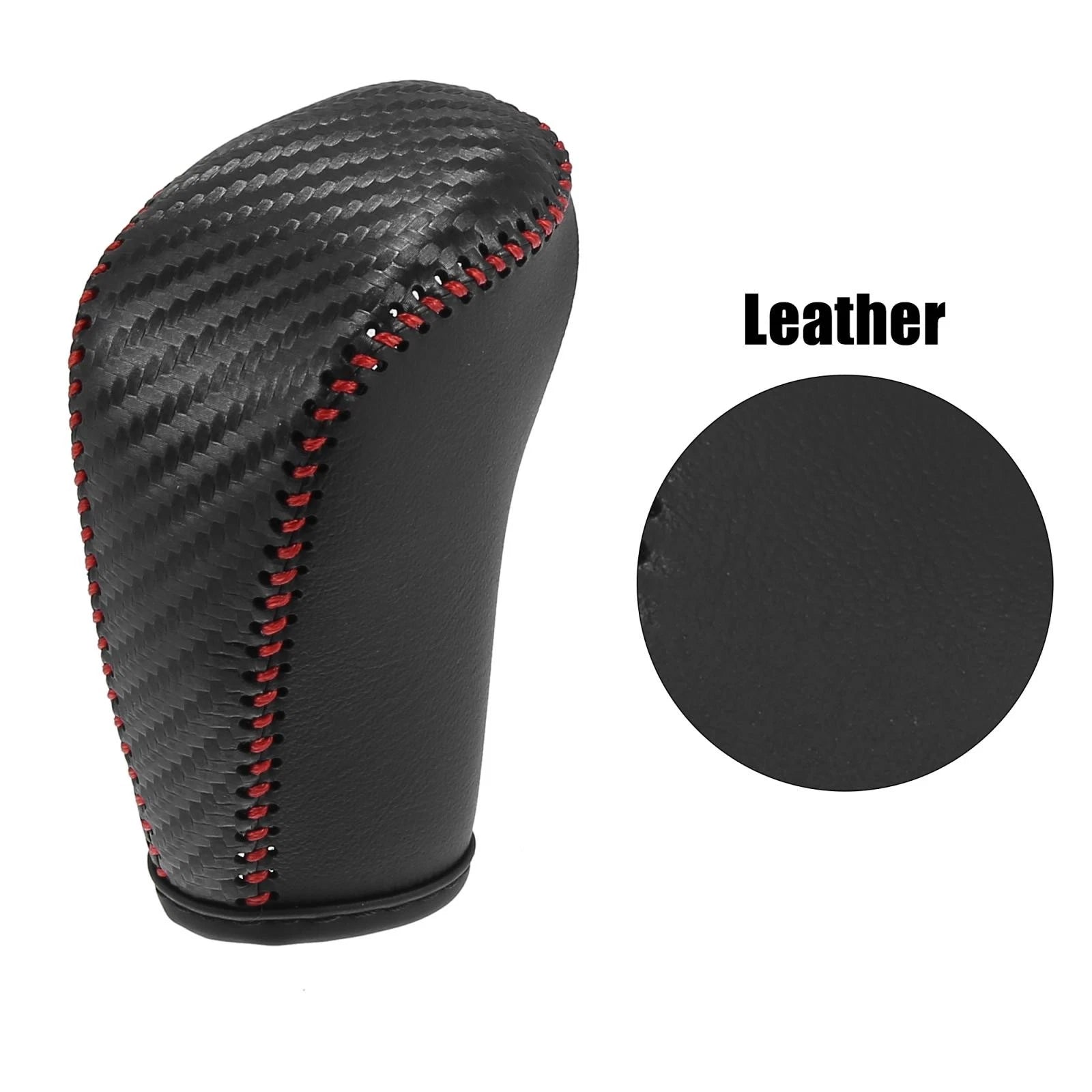 Faux Leather Carbon Fiber Gear Shift Knob Cover for Nissan 