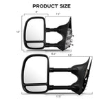 Set of 2 Telescoping Towing Mirrors for Ford F250-F550 Super Duty (1999–2016)