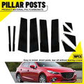 10X Black Pillar Post Door Molding Trim for Mazda 3 (2014–2018) EXV