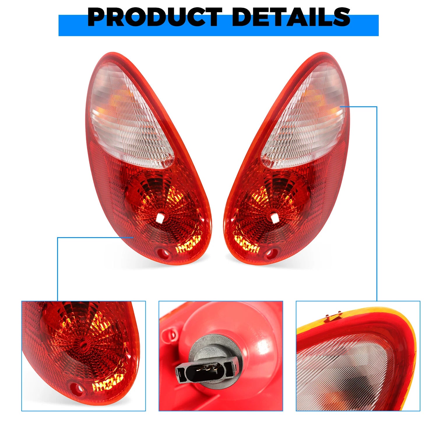 Tail Lights for Chrysler PT Cruiser (2006–2010) Left & Right Side