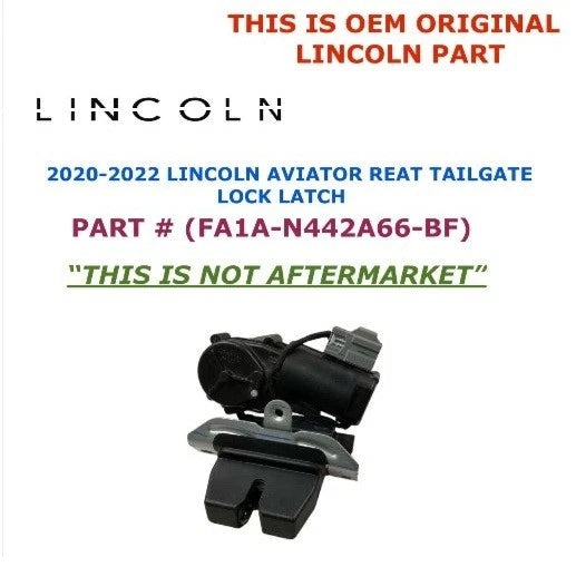 Rear Tailgate Lock Latch Actuator for Lincoln Aviator (2020–2022) FA1A-N442A66-BF