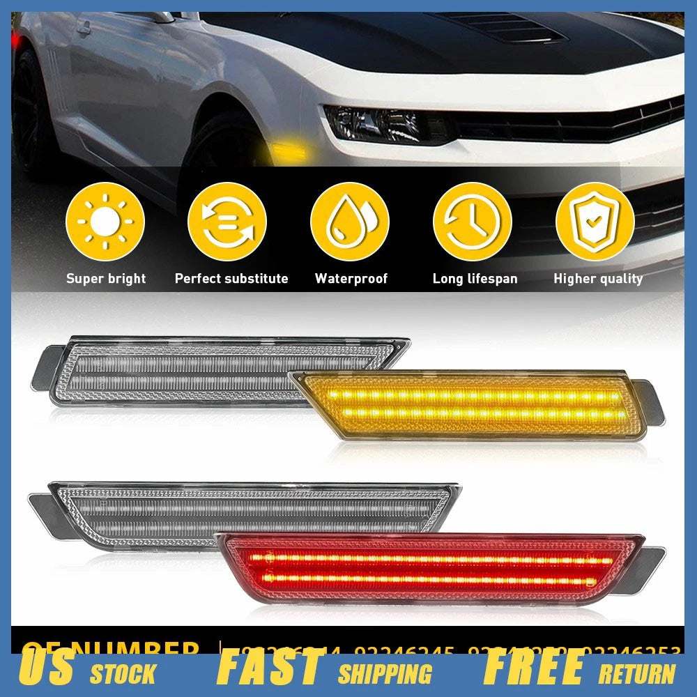 Set of 4 LED Side Marker Lights for Chevy Camaro (2010–2015)