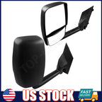 Set of 2 Manual Fold Black Side View Mirrors for Chevy Express Savana