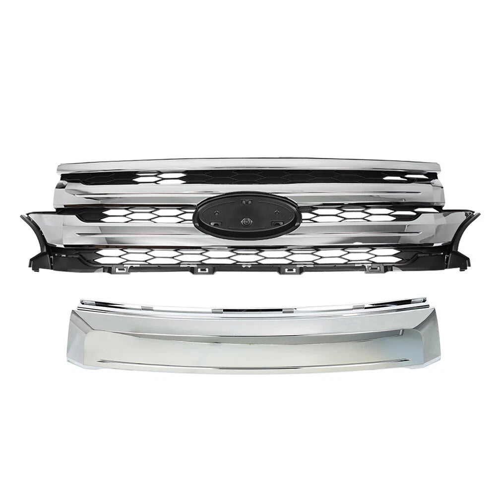 Front Upper Grille Mounting Trim Molding for Ford Edge (2011–2014) Chrome
