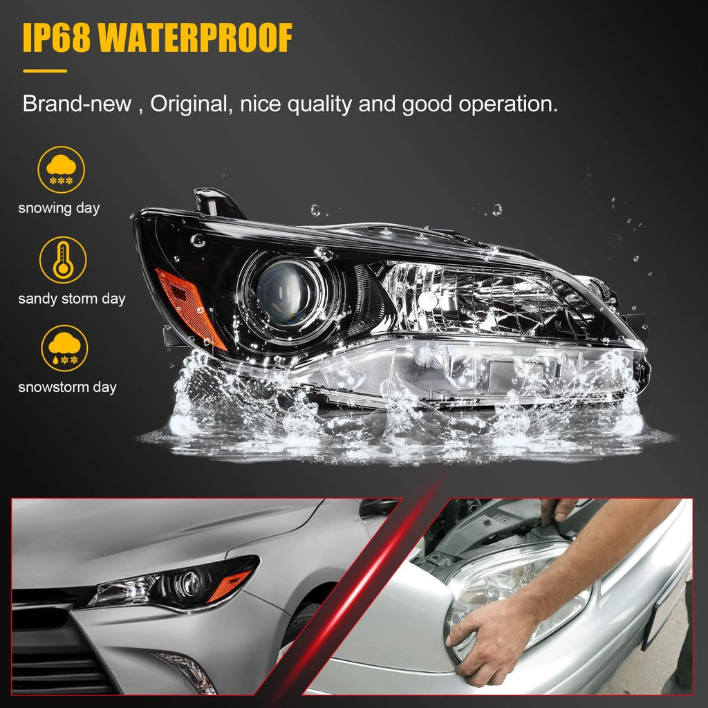 2X Headlight Assembly with Projector for Toyota Camry (2015–2017)