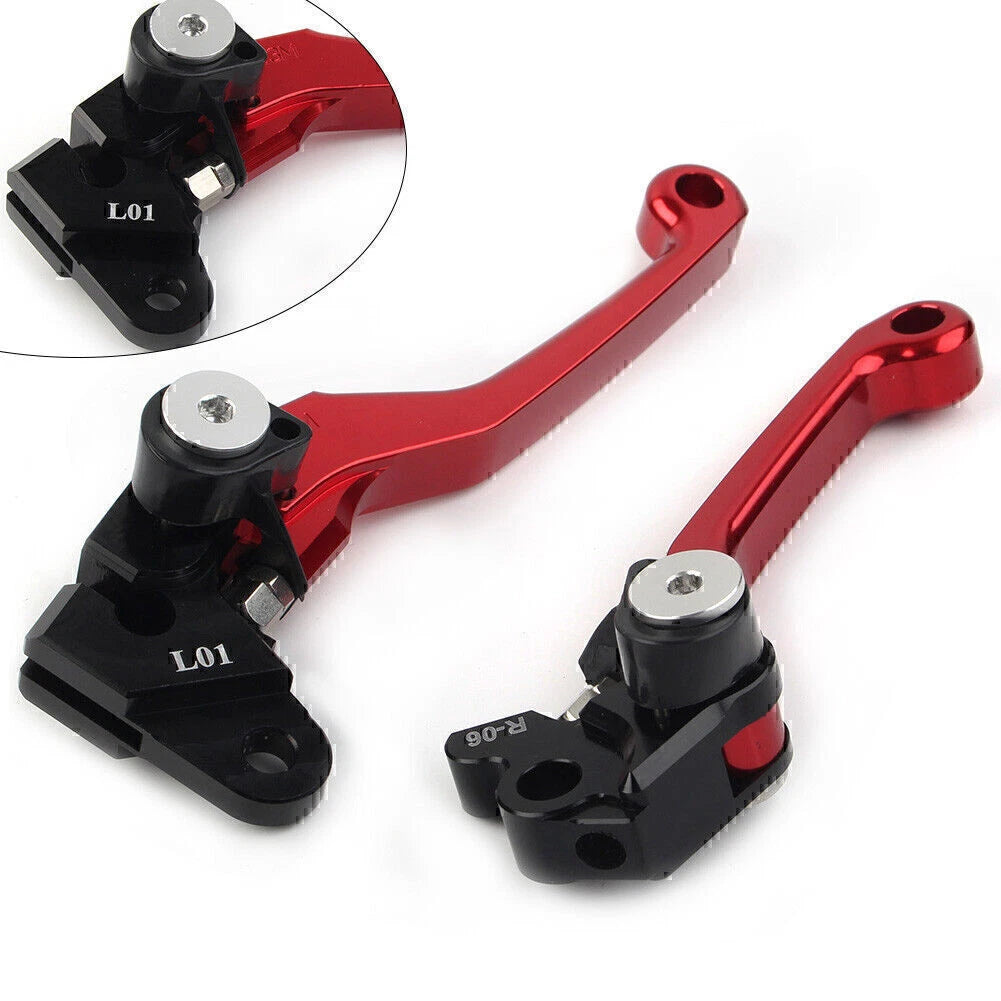Red Pivot Brake Clutch Levers for Honda CRF125R/150R/250R/450R (1997–2021)