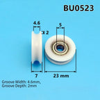 5x23x7mm BU0523 Wrapped Bearing Pulley U Grooved Guide Wheel for Door Slides