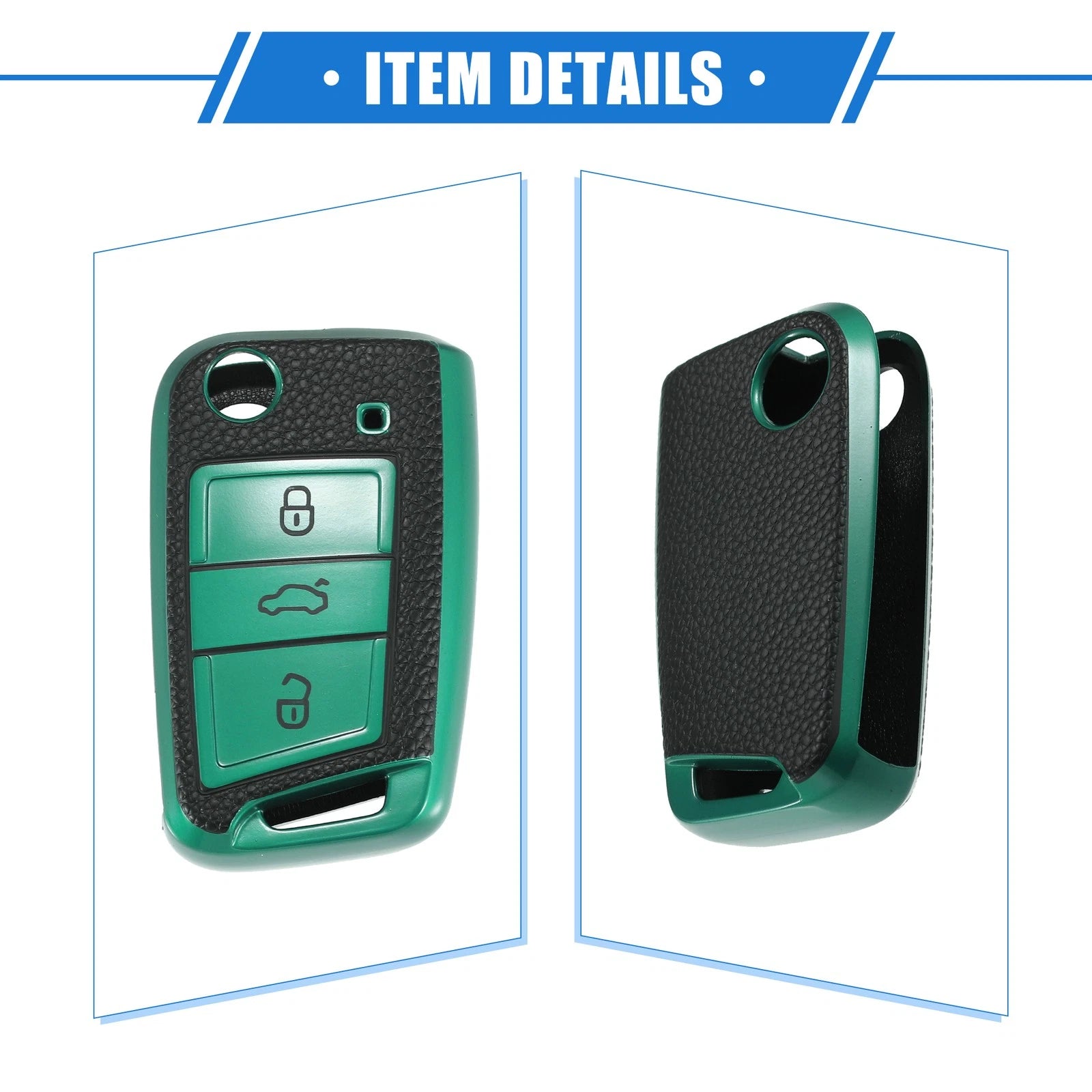 3 Buttons Remote Key Fob Case Cover for Volkswagen Golf 7, Polo (2013–2021)