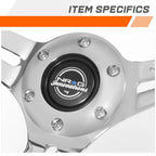 NRG RST-018CH-RLR 350mm 3" Dish Steering Wheel with Horn Button