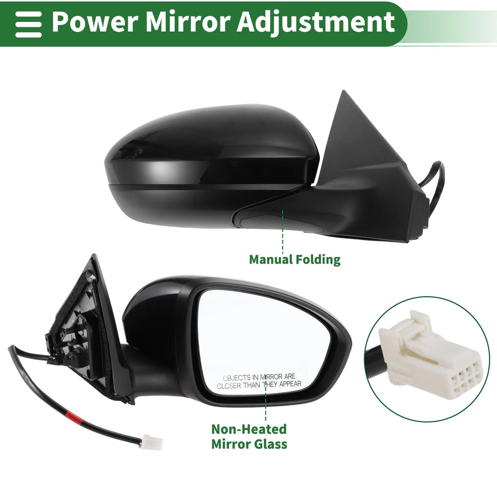 Right Side Door Mirror for Nissan Sentra (2020–2022) Manual Folding Black