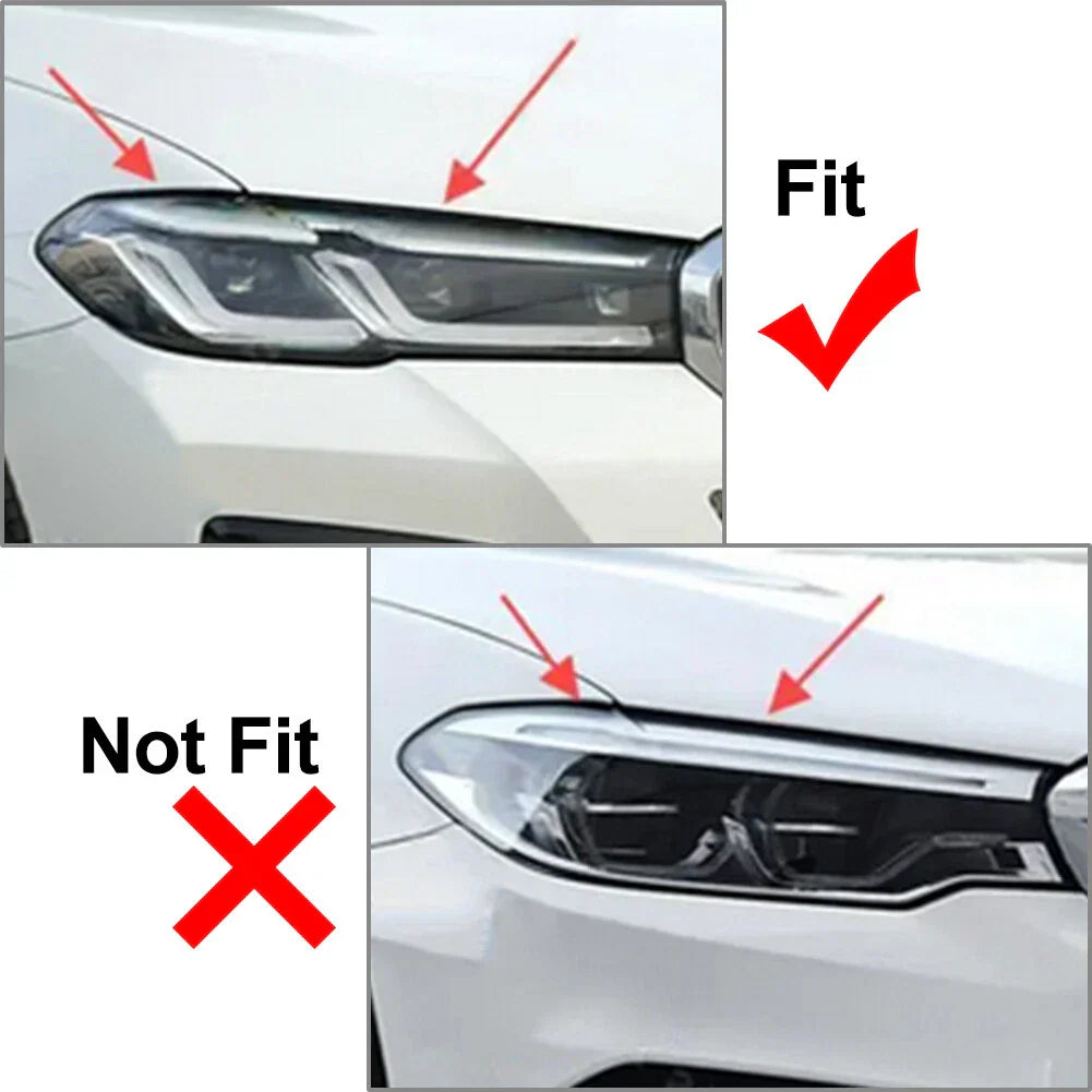 Carbon Look Headlight Eyebrow Trim for BMW 5 Series G30 G31 M5 F90 (2021-2023)