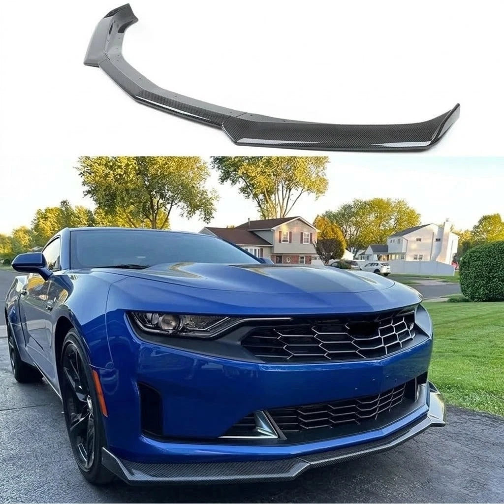 3PCS Front Bumper Lip Spoiler for Chevy Camaro (2016–2024) Carbon Look