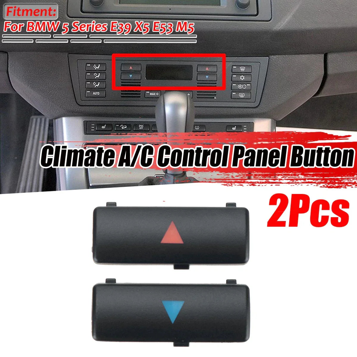 Climate A/C Control Panel Temperature Button for BMW E39 X5 E53 M5 (1999–2003)