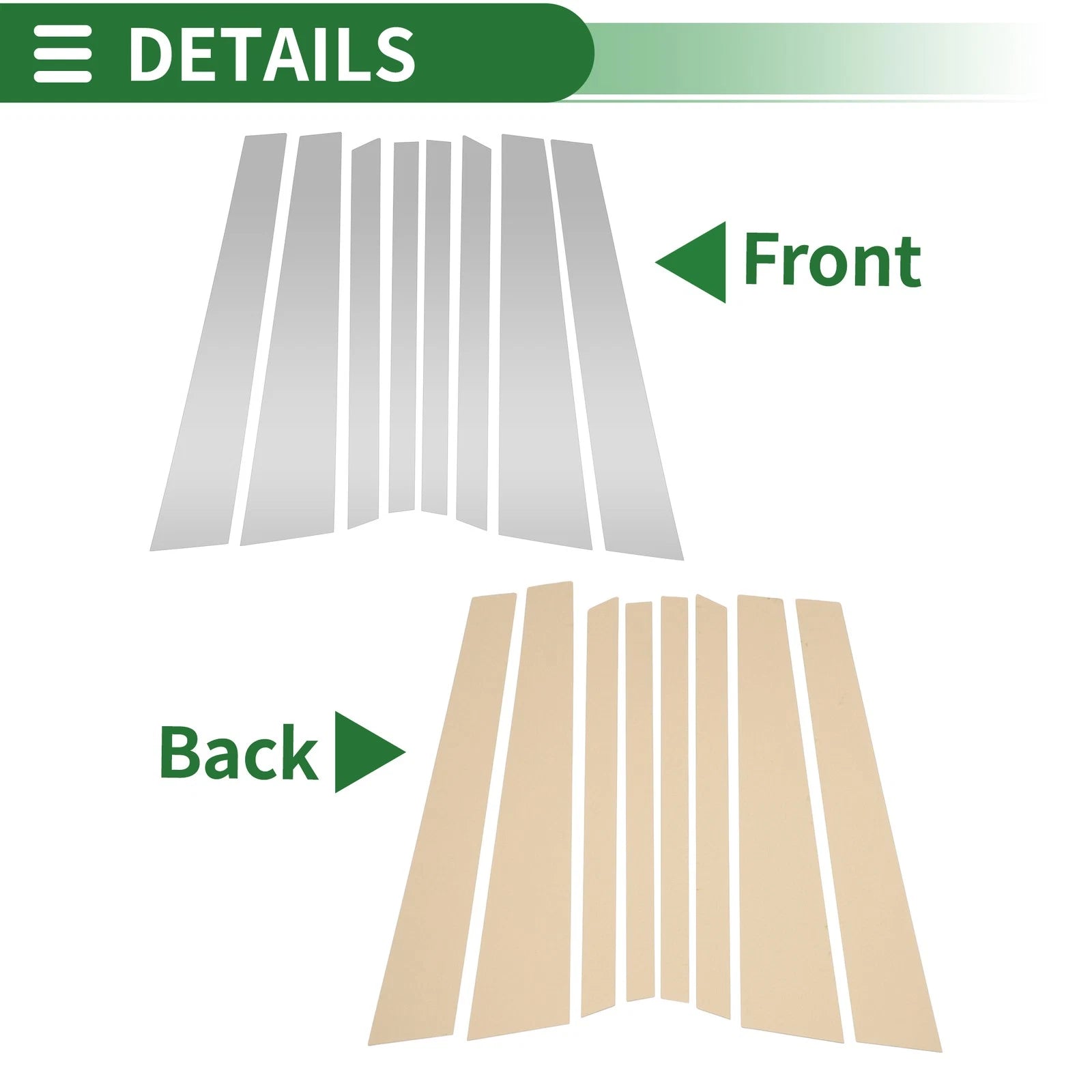 Set of 8 Door Pillar Window Trim for BMW X5 (2014–2018) Silver Tone