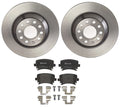 Brembo Rear Brake Kit with Low-Met Pads & 302mm Coated Disc Rotors for Audi A6 Quattro
