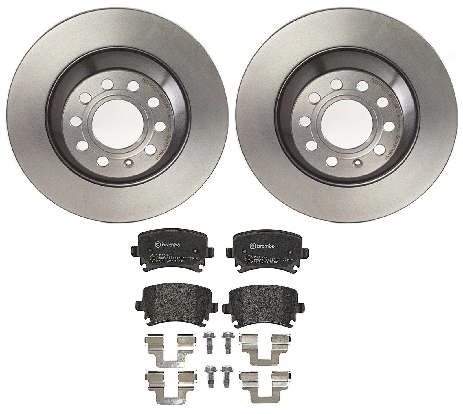 Brembo Rear Brake Kit with Low-Met Pads & 302mm Coated Disc Rotors for Audi A6 Quattro