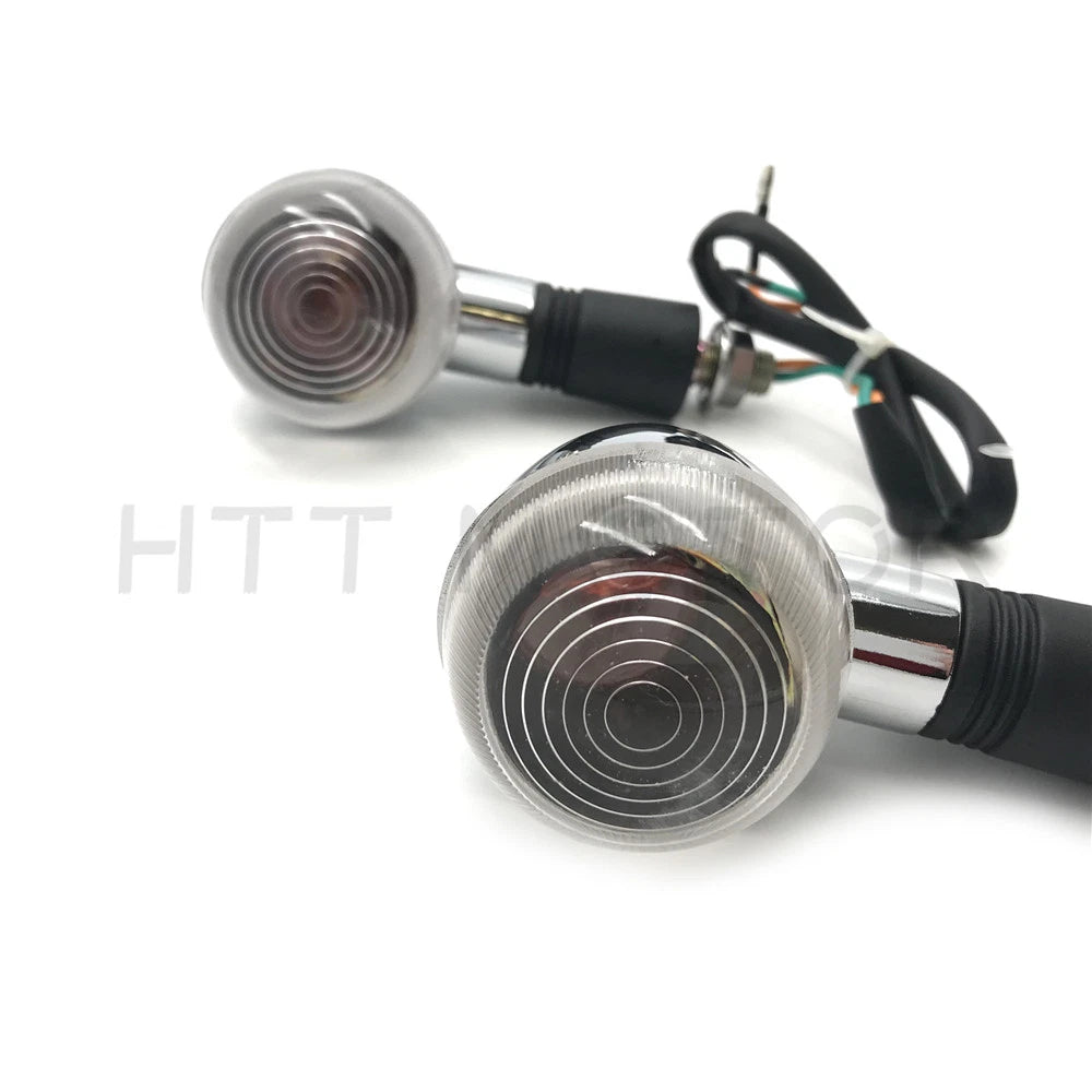 Bullet Turn Signals for Universal Motorcycles (Chrome, Amber)