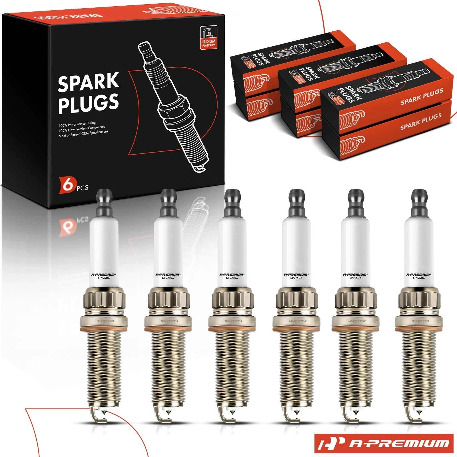 Set of 6 Iridium Platinum Spark Plugs for BMW M3 2015–2018