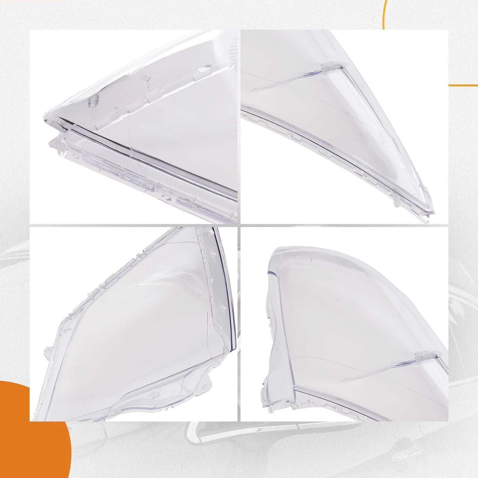 Pair Headlight Lens Cover for Honda CR-V (2007–2011) Left Right