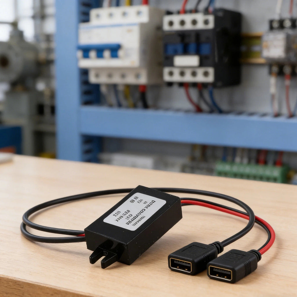 DC Voltage Converter 12V to 5V USB Dual Port 3A for Boats and RVs