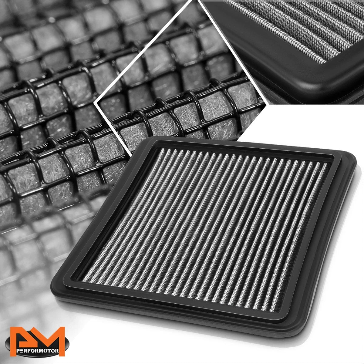 Reusable multilayer high flow air filter panel for Mit L200/Triton (2006–2015)