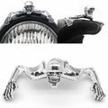 Chrome Skull Headlight Visor for Harley Dyna Bobber