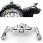 Chrome Skull Headlight Visor for Harley Dyna Bobber
