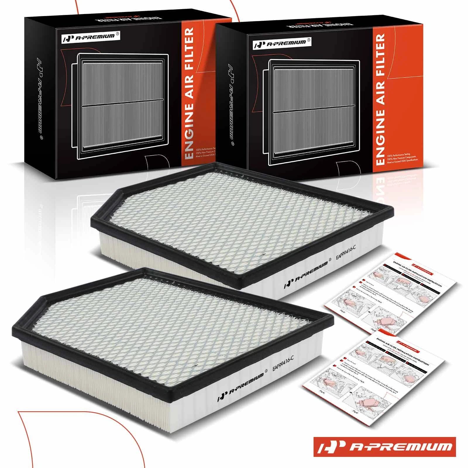 2X Engine Air Filter for Jeep Grand Cherokee (2018–2021) Dodge Durango (2021)