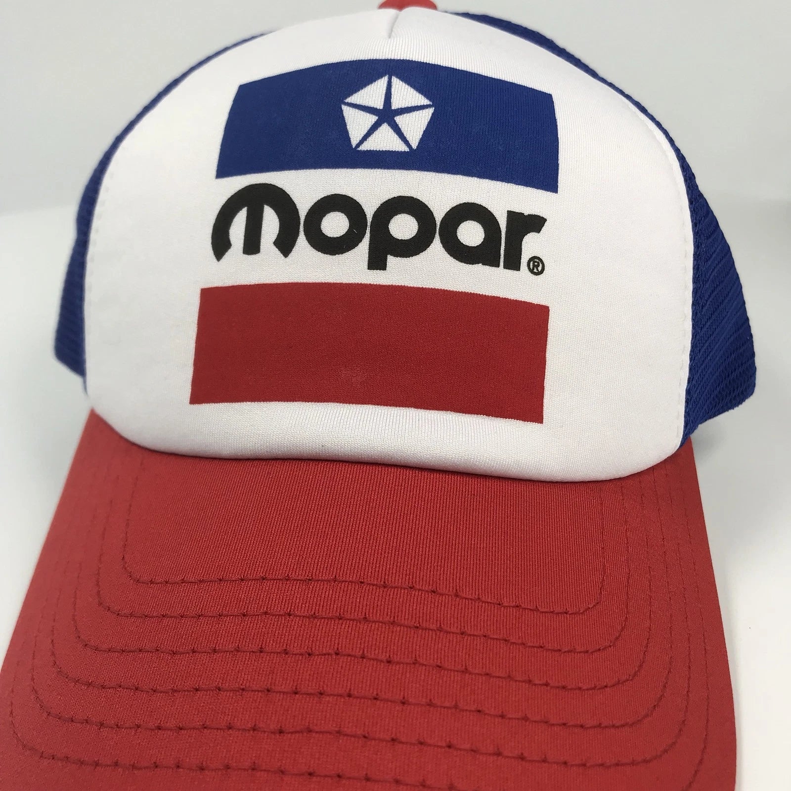 Padded Mesh Cap with Mopar Emblem for Red White Blue Dodge Charger (2015–2023)