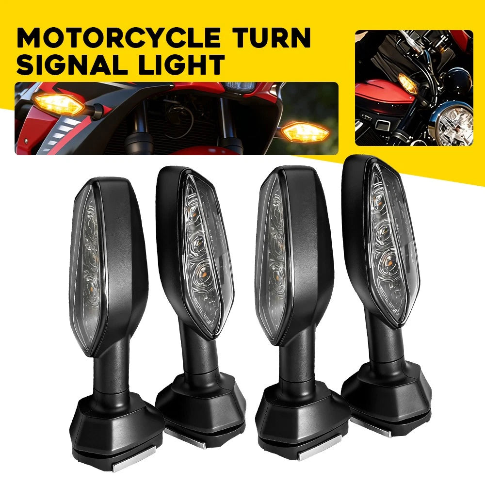 Set of 4 Front Amber Turn Signal Lamps for Kawasaki Z650 Z750 Z800 Z900