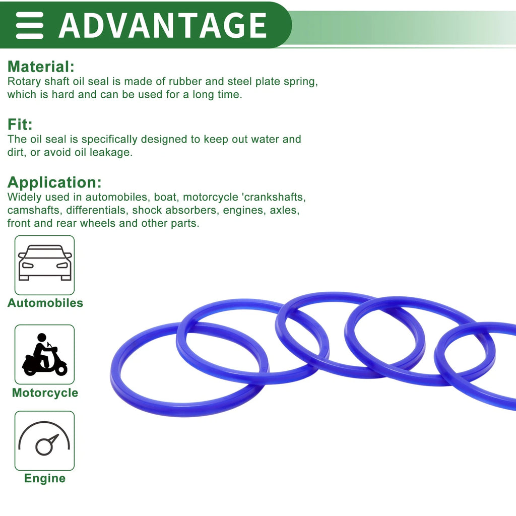 Set of 5 Oil Seal Ring 85x95x6mm for Rotary Shaft (TPU, High Pressure)