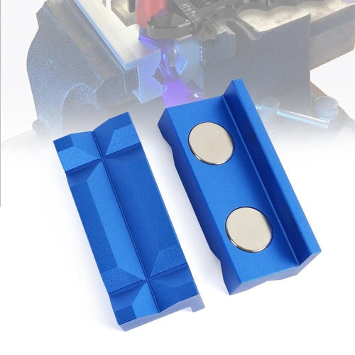 1 Pair Aluminum Vise Jaws for AN Fitting Adapter (101mm, 4")