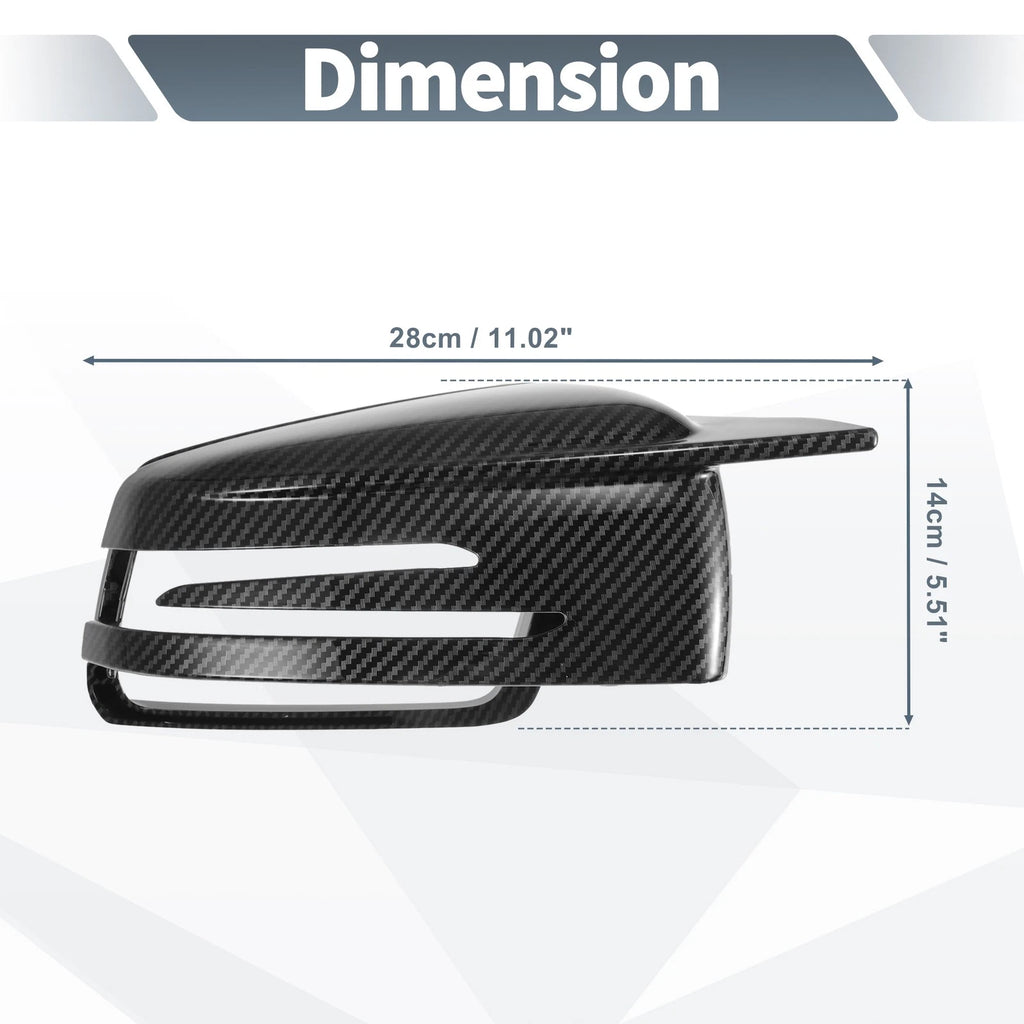 Pair Rearview Mirror Cover Cap Black Carbon Fiber for Mercedes-Benz W176 W246