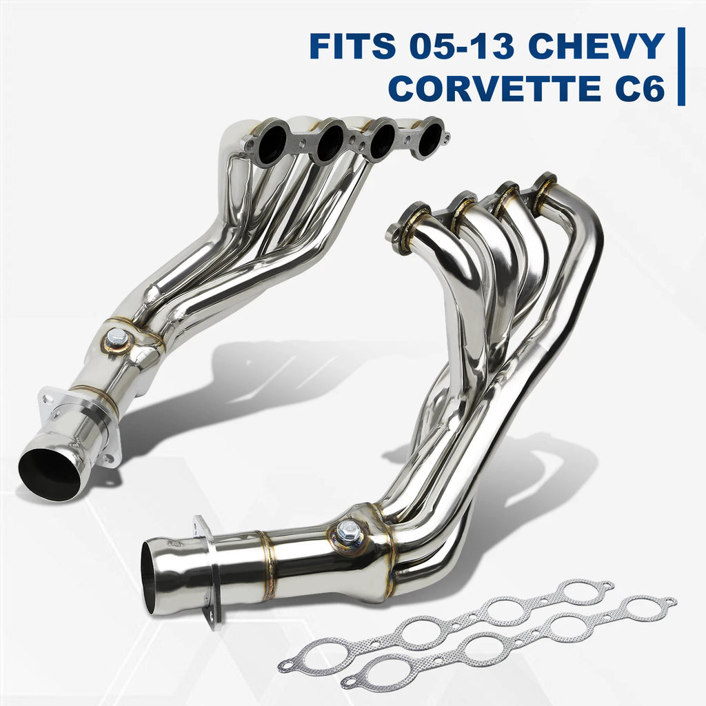 Stainless Steel Long Tube Exhaust Header for Corvette C6 (2005–2013) LS2/LS3/Z06