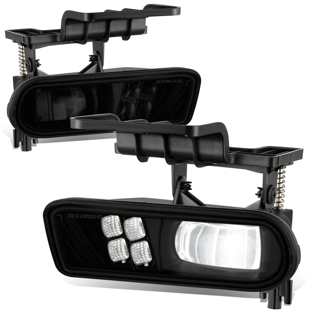 2X Black Smoked Projector Full LED Fog Lights for Silverado Suburban Tahoe (1999–2006)