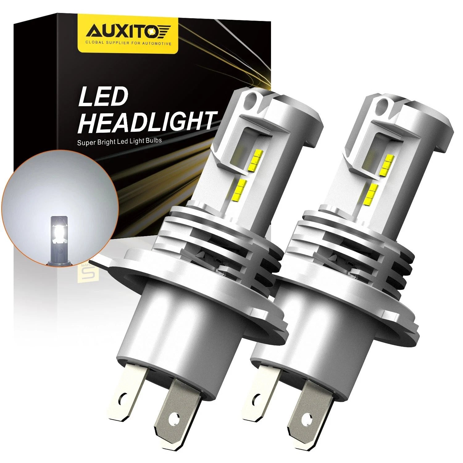 2X H4 AUXITO 9003 12000LM 200W LED Headlight Bulb for