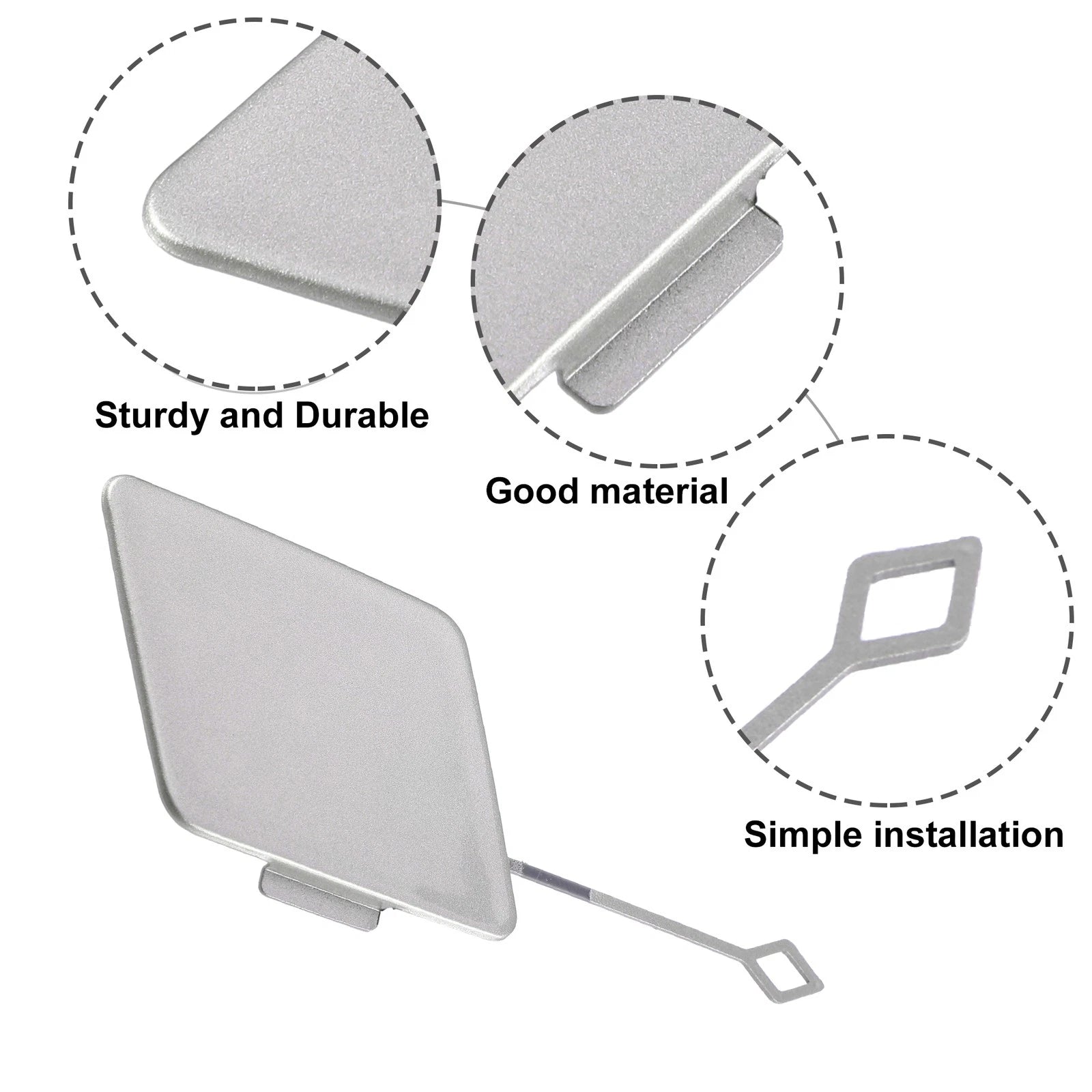 Front Right Tow Hook Cover Cap for BMW 535i (2015–2016) Gray