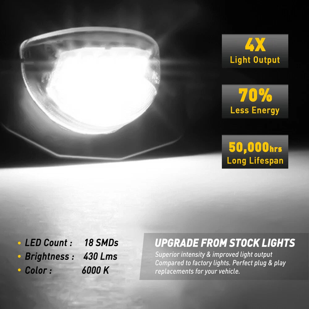 LED License Plate Light Lamp Housing for Toyota Corolla (2009–2013) 6000K