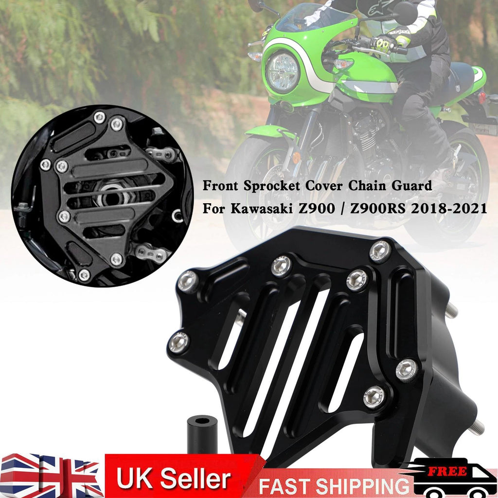 Front Sprocket Cover Chain Guard for Kawasaki Z900 Z900RS (2018–2021) Black T9