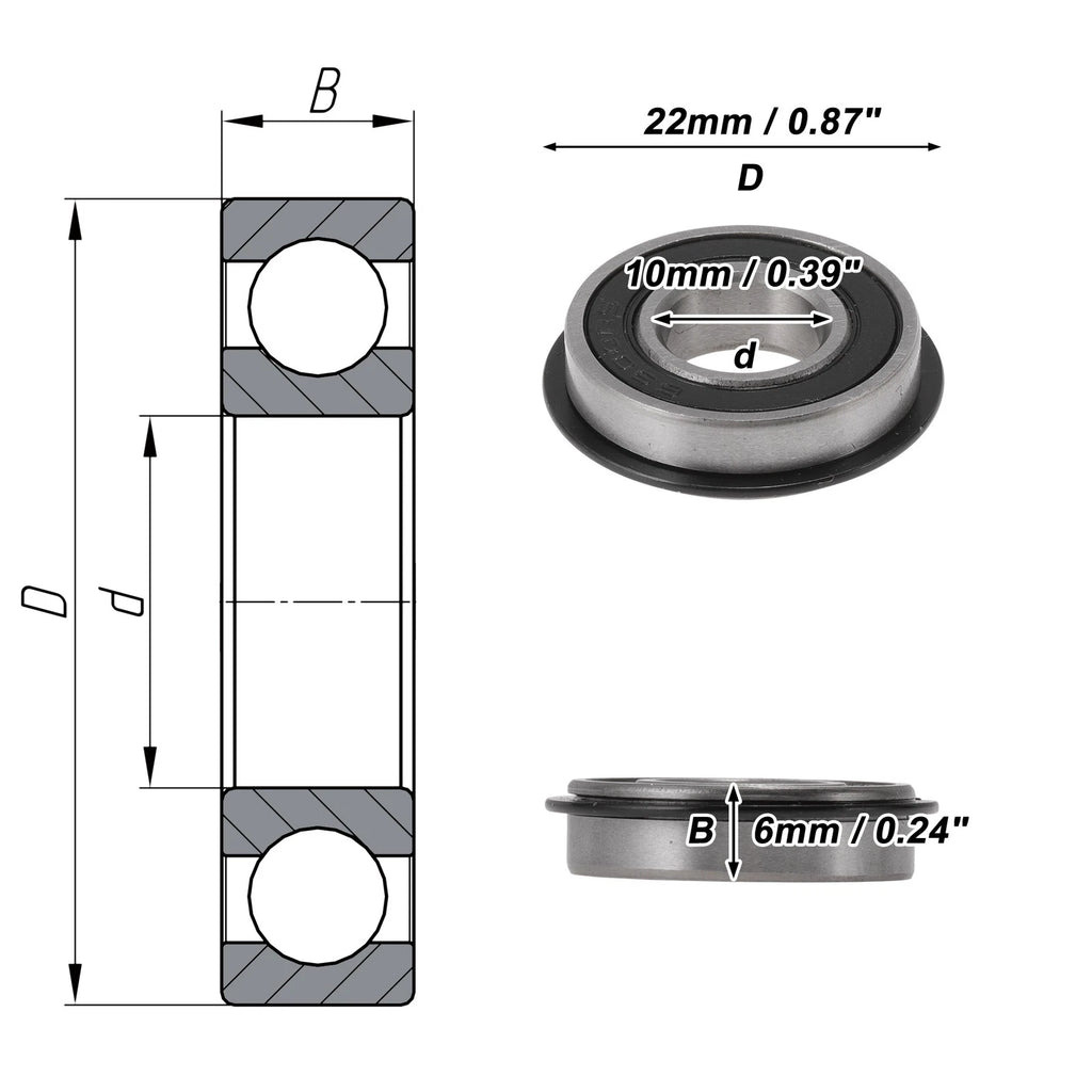 6900NR2RS Deep Groove Ball Bearings for Scooter Skateboard (10x22x6mm)