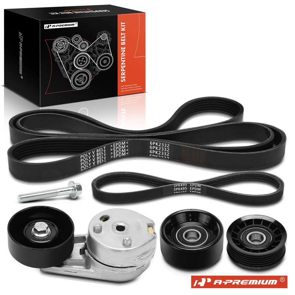 5X Serpentine Belt Drive Component Kit for Ford Escape Fusion (2006–2009)