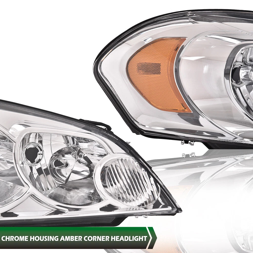 Chrome Housing Amber Headlight for Chevrolet Impala (2006–2016)