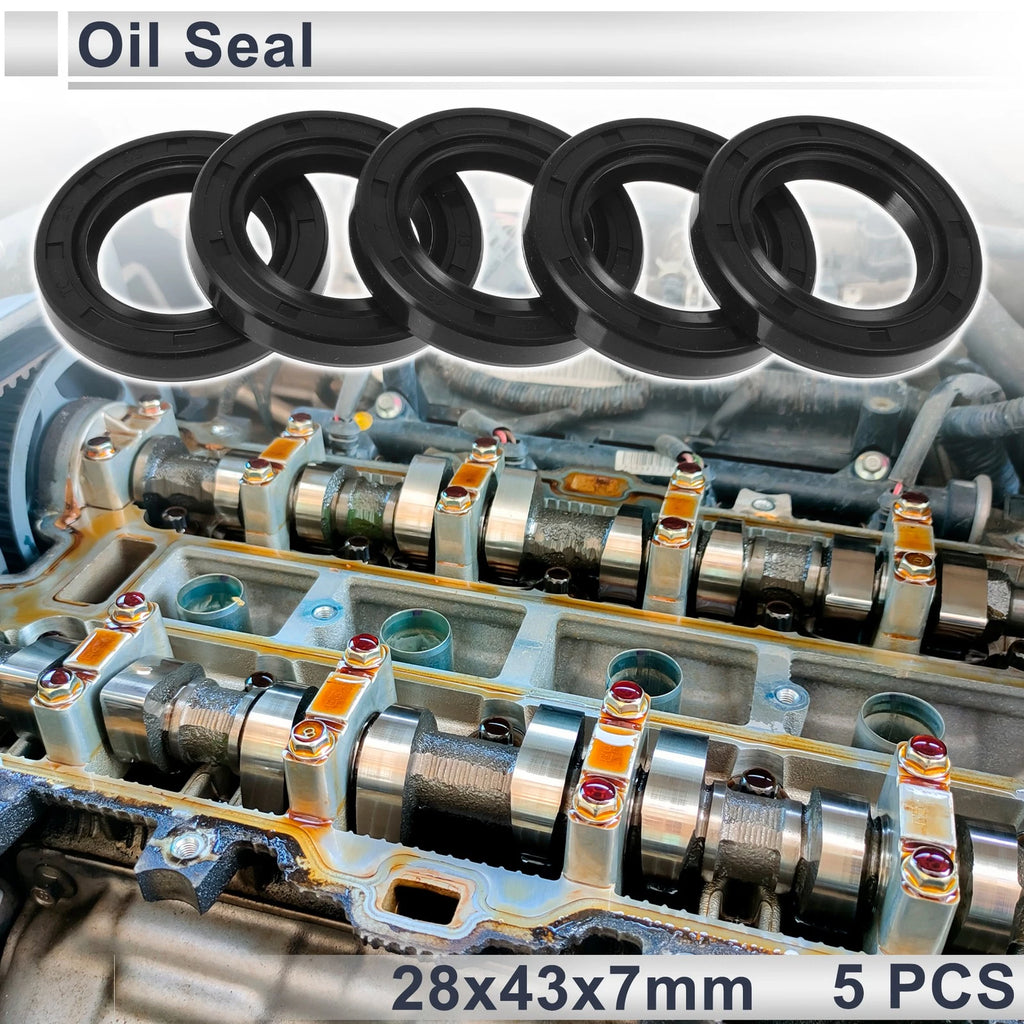 Set of 5 Oil Seal Rotary Shaft Seal TC Ring 28x43x7mm Nitrile Rubber