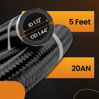 1X 20AN Nylon Braided Stainless Steel Fuel Hose for Automotive