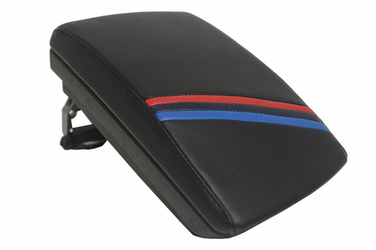 Center Console Lid Armrest Cover for BMW X3 (2003–2010) - Leather Style Stripes