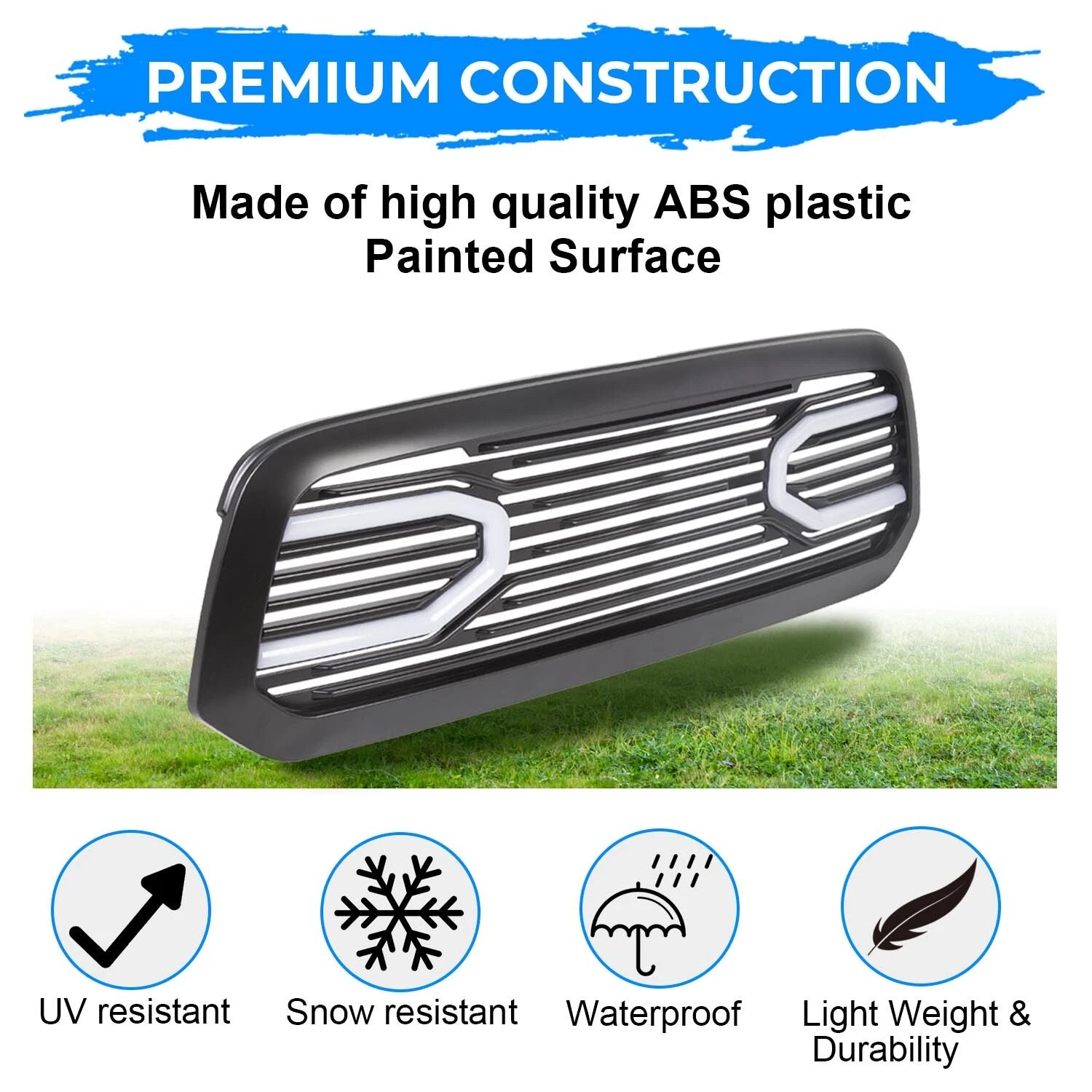 Front Upper Grille Shell for Dodge Ram 1500 (2013–2018) - Black