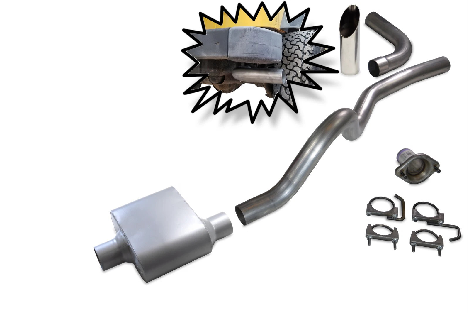 2.5" Aluminized Exhaust Kit for Jeep Wrangler TJ (2001–2006)