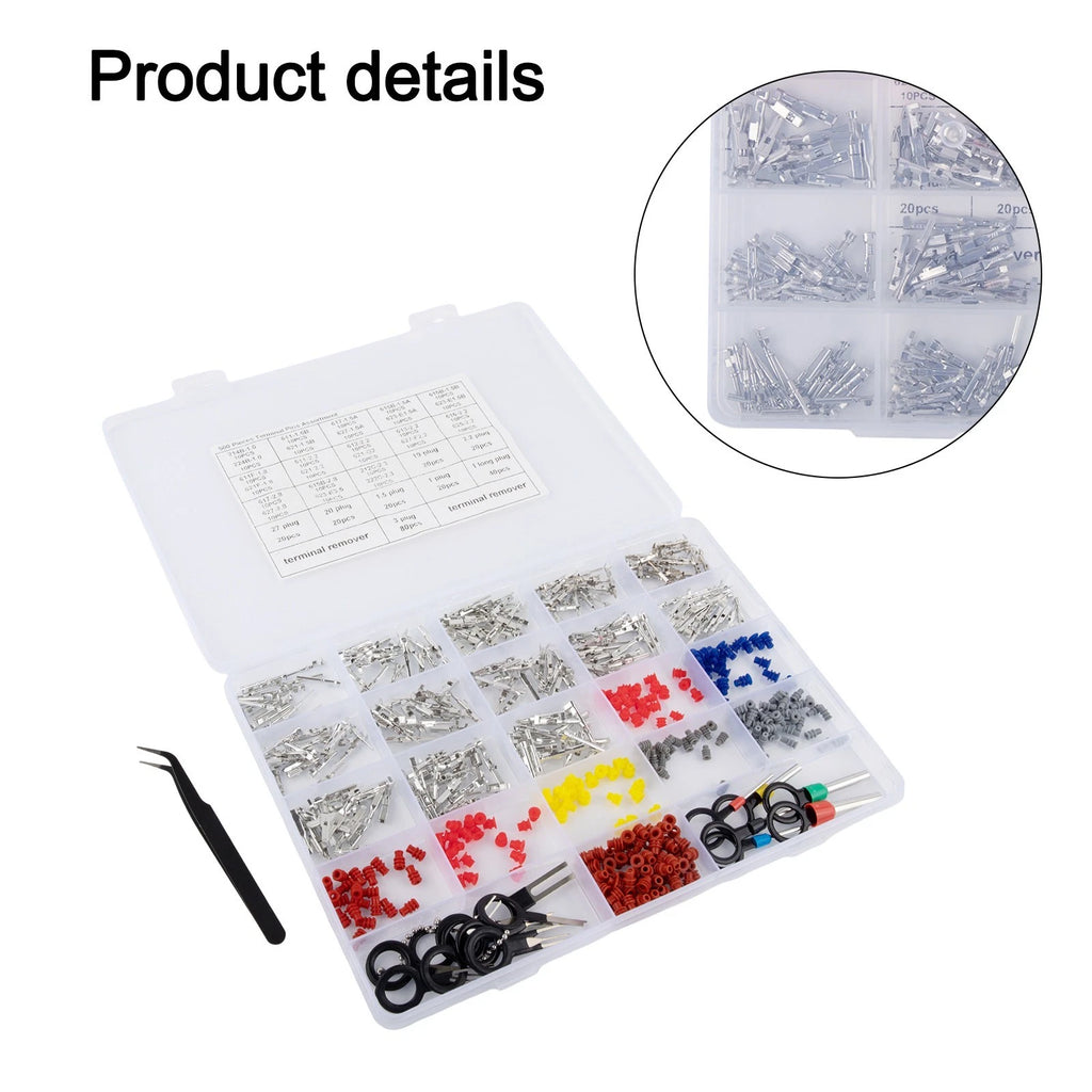 500 Piece Connector Pin Assortment with Easy Removal Features
