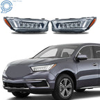 2X LED Headlights for Acura MDX (2017–2020) Chrome W/o Module