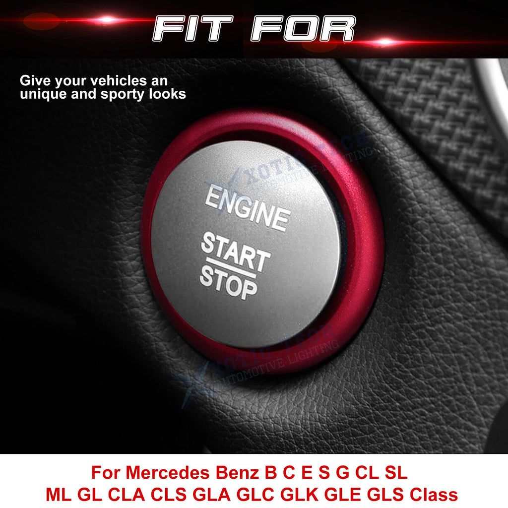 Red Engine Start Button Surround Ring Decor Trim for Mercedes CLA GLA (2013-2019)